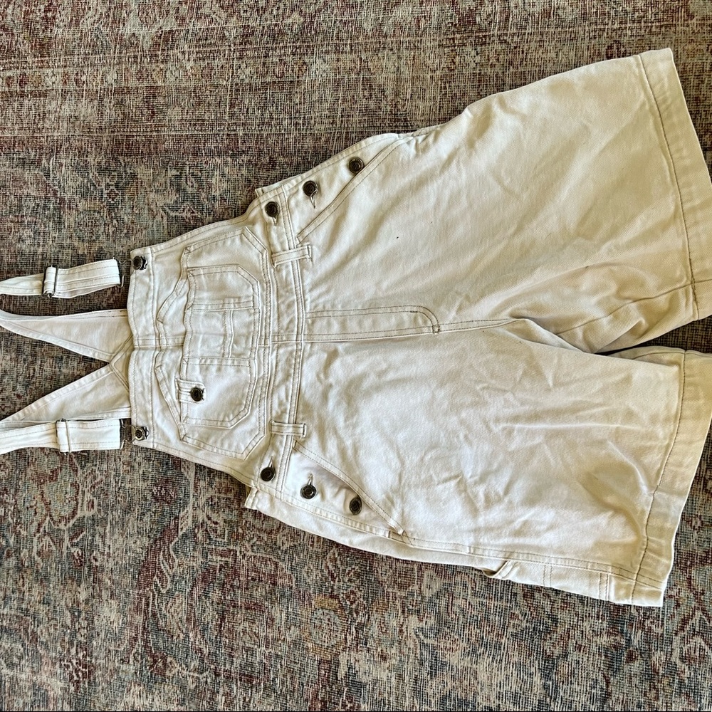 Vintage white short overalls